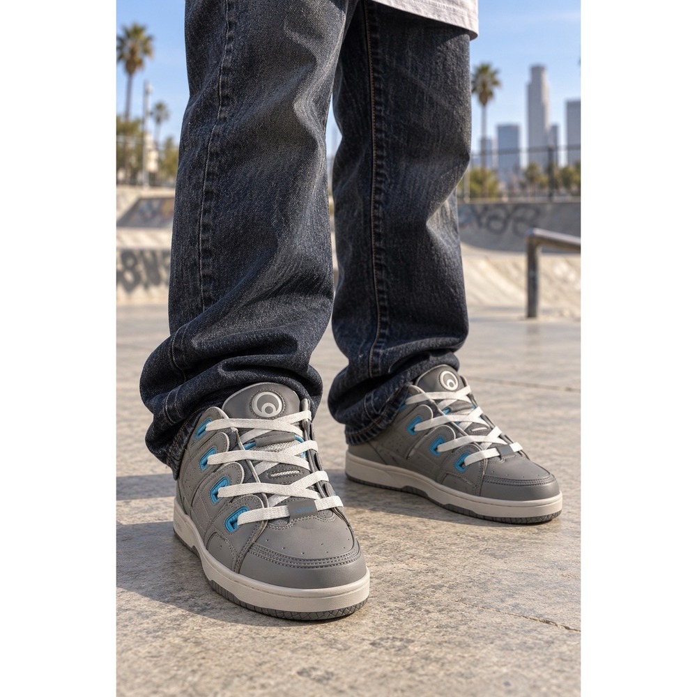 Osiris D3 OG Mens 13 Gray Blue White Y2K Chunky Skate Shoes NWOB